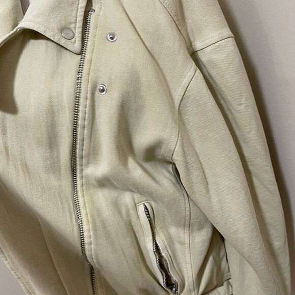 New Free People 
Rebel Rebel Knit Moto Jacket in Vanilla Creme Knit Moto  M - Picture 8 of 13